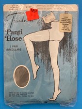 NEW VTG SHEER GRAY TREADWELL PANTI HOSE IRREGULARS SIZE E-F PANTY HOSE LINGERIE