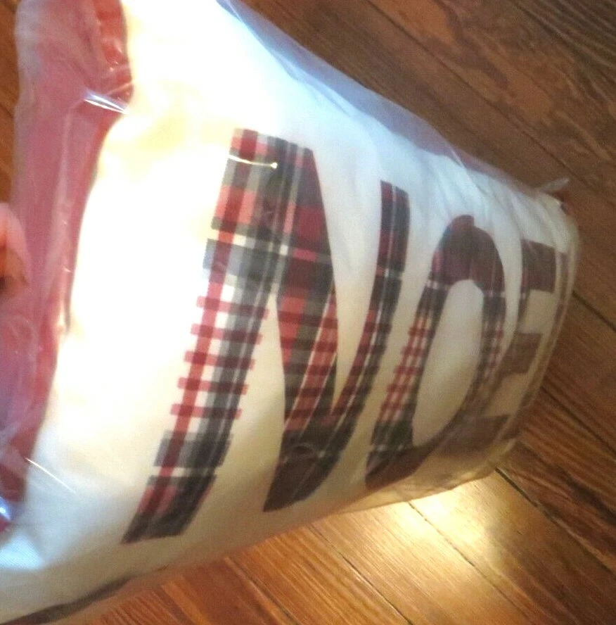 Pottery Barn Holiday Plaid Christmas Pillow Noel Disney party gift Birthday / - Image 4 of 4
