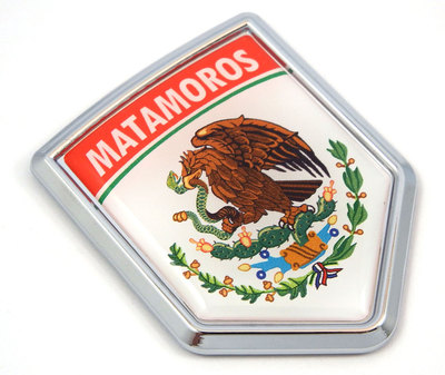 MX2 Matamoros Mexico Flag Mexican Car Emblem Chrome bike Decal 3D Sticker