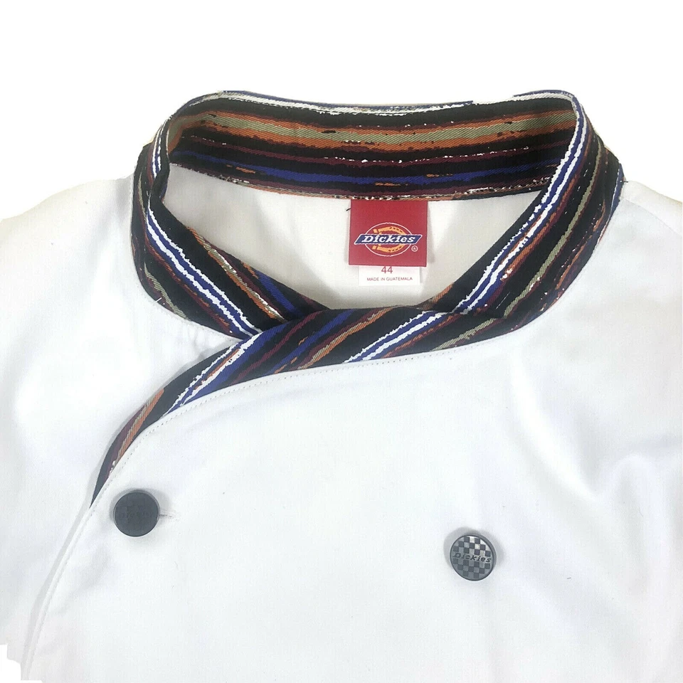 Dickies Chef Coat Classic 10 Button Executive Contrast Trim Underarm Vent NWT - Image 3 of 4