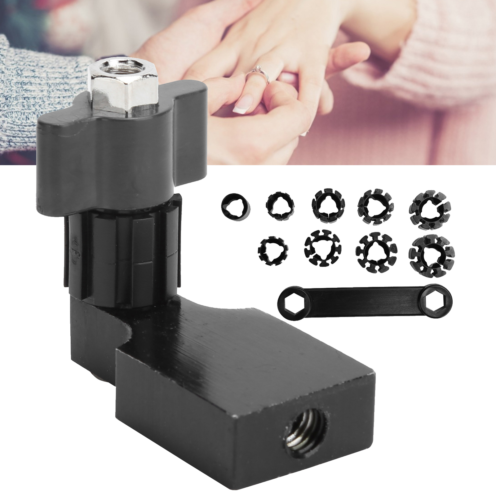 (black)Jewelry Ring Clamp Easy To Carry Engraving Tool Kit Ring Clamp