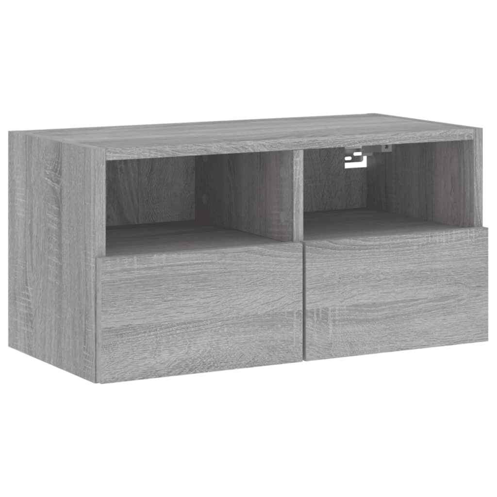TV Wall Units 5 Piece Floating Unit Grey Sonoma Engineered Wood vidaXL eBay