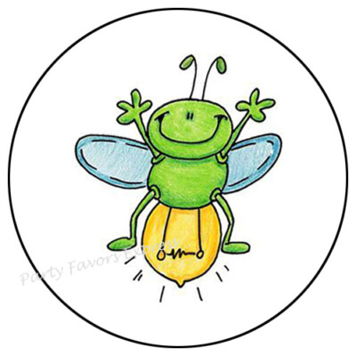 CUTE LIGHTNING BUG ENVELOPE SEALS LABELS STICKERS PARTY FAVORS