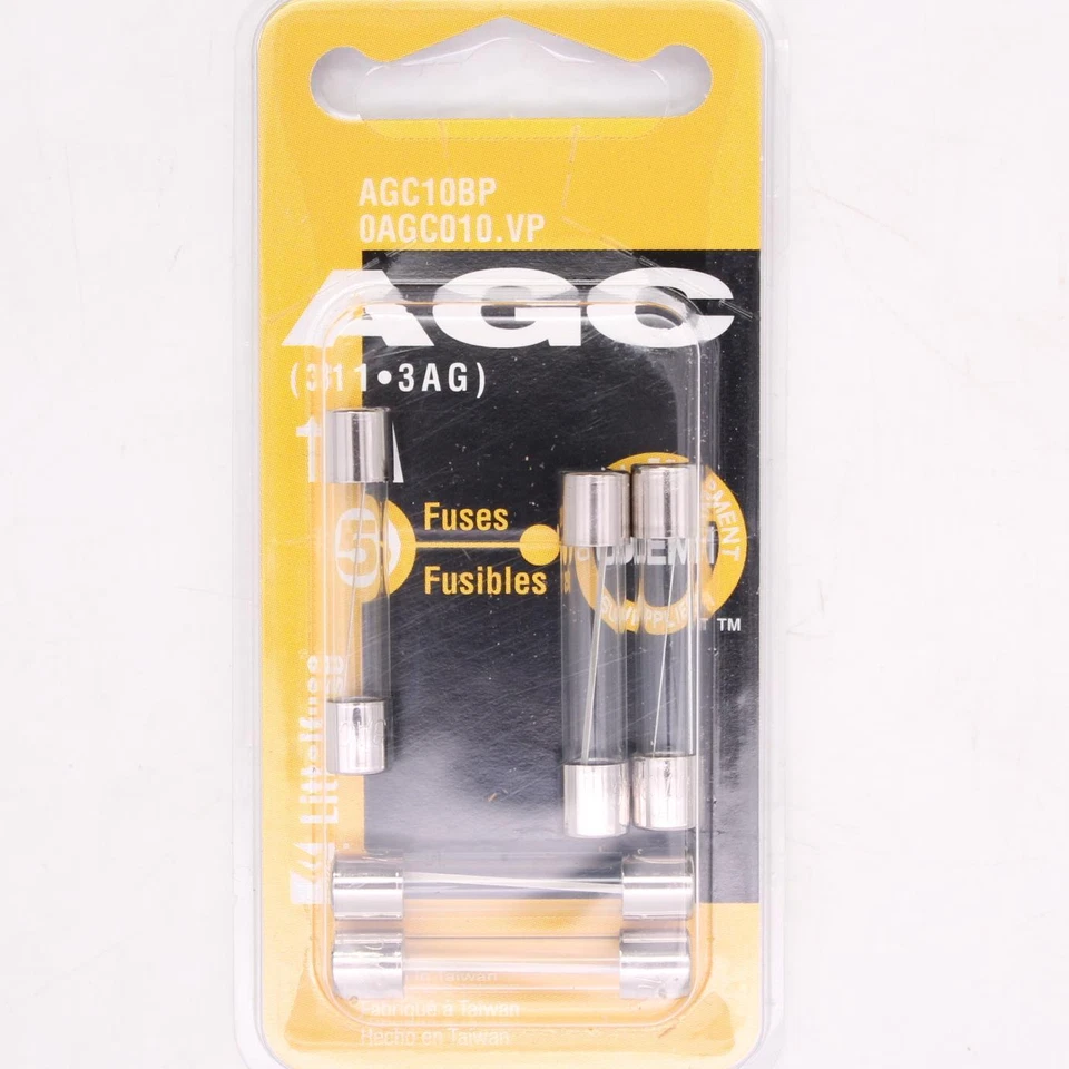 Fusible Littlefuse Agc 10 amperios (paquete de 5) número de pieza - Agc10Bp Foto 2 de 2