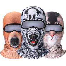 3D Animal Balaclava Neck Warmer Windproof Full Face Mask for Halloween Costume