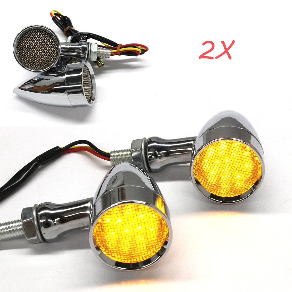 2X Motorcycle Bullet LED Turn Signals Light For Harley Davidson Softail Springer - Image 4 of 4
