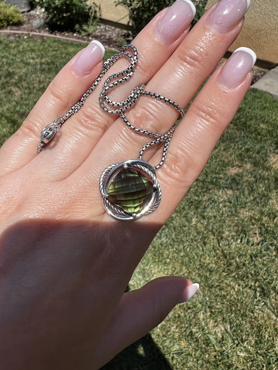 David Yurman Infinity Pendant Necklace With Prasiolite in 14mm