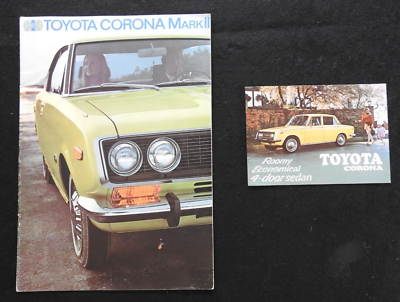 ORIGINAL 1968-1971 Toyota Corona Mark II 1900 Brochure & Postcard