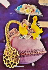 RARE LeeWards EASTER PARADE Boutique Duck Cart Sequin Bead Ornament Kit Flocked
