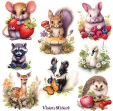 Violette Stickers Forest Friends Crafts Planner Supply Mice Rabbit Deer Squirrel