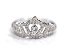 BRAND NEW 925 Sterling Silver Royal Princess Tiara Crown Ring Size 5 6 7 8 9