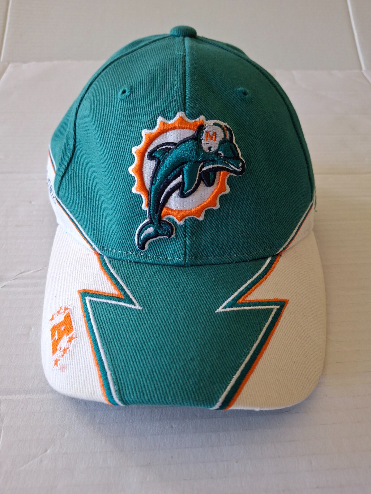 Miami Dolphins NFL/Reebok Adjustable Green, Orange and White Hat/Cap Embroidered