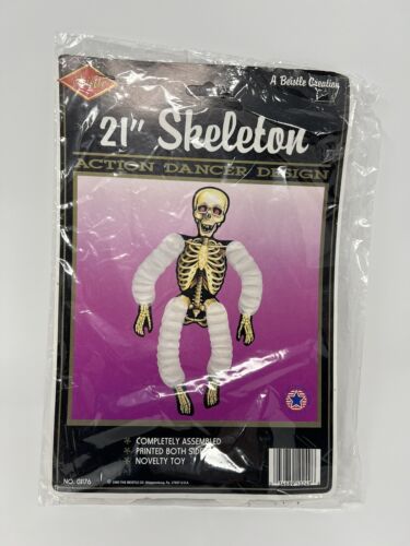 VINTAGE Beistle EE. UU. 1990 Halloween 21"" Esqueleto Dos Caradas, Bailarina de Acción Troqueado - Imagen 1 de 3