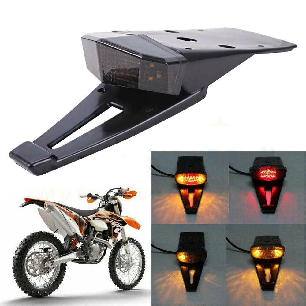 Dirt Enduro Bike LED Rear Fender Brake Tail Light Turn Signal Off
