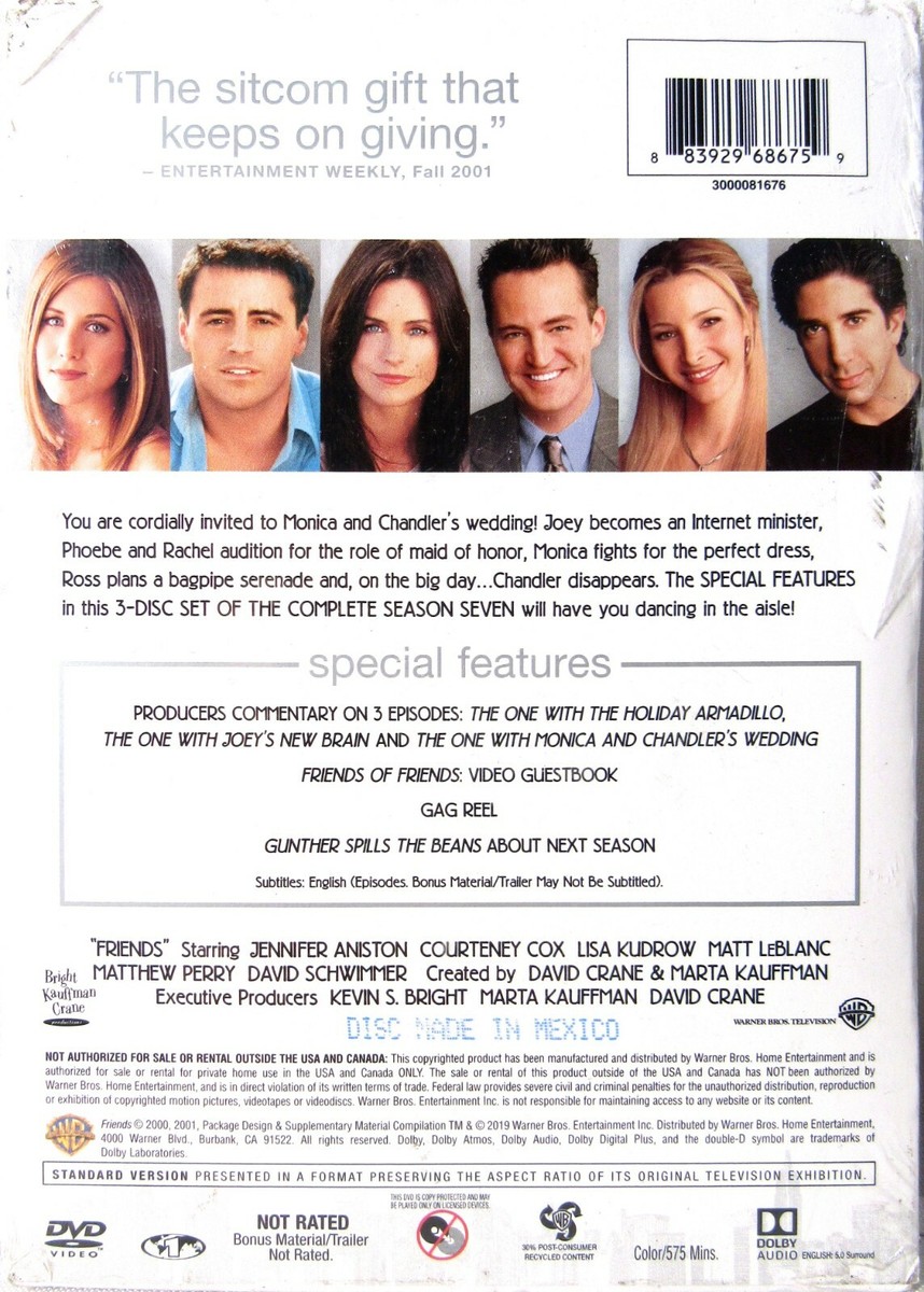 FRIENDS - The Complete Seventh Season 7 (DVD) >NEW< Jennifer