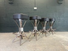 Set of Four Vintage British Industrial Workshop Stools by Evertaut. Bar Stools.