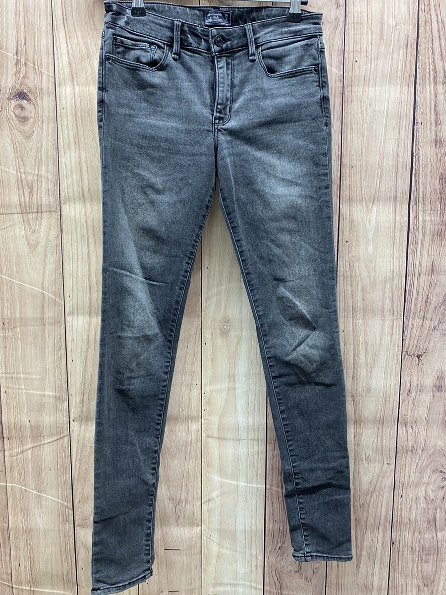 Abercrombie Fitch Harper Super Skinny Jeans Womens 26 2L Black Gray Denim