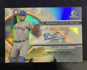 2023 Bowman Chrome Kevin Parada Bowman Scouts Top 100 Auto /99 Mets Prospect RC