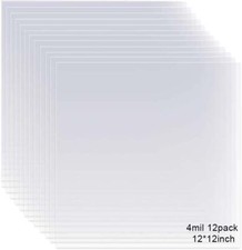 12 Pack 4 Mil Clear Mylar Stencil Sheets, 12" x 12" Blank Stencils, Reusable ...