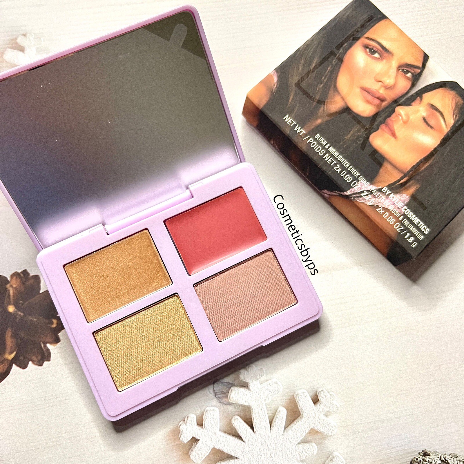 Kendall by Kylie blush & highlighter cheek quad palette full size for