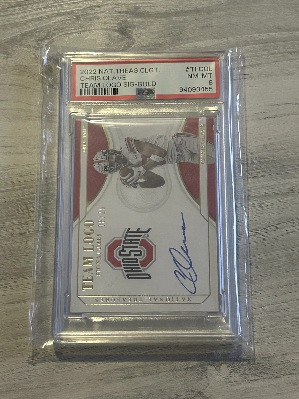 Chris Olave Panini National Treasures Collegiate Team Logo Signatures #TLCOL Gold