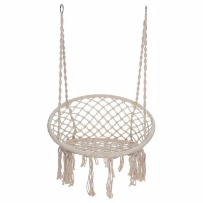 RAXTER Comfort Hanging Hammock Rope Swing Chair Macrame Soft Outdoor Indoor Garden Seat
