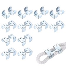 12 Pcs Heavy Duty Double Rope Loop Clamp Fits for 3/8" to 15/32" Twisted Ropes