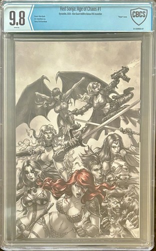 Red Sonja Age of Chaos #1 1:7 Alan Quah B&W Red Virgin Variant CBCS 9.8