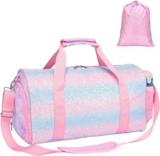 Dance Bag for Girls - Kids Duffle with Shoe Compartment, Gymnastics Tote for ...