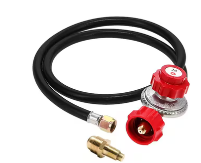 #ad Propane Regulator Brass Orifice 4 Ft High Pressure 0 20 PSI Adjustable with Hose $17.49