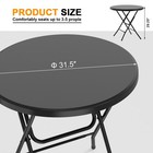 OROFULL 2 PACK 32" Round Folding Table, HDPE Desk for Picnic & Party, Black — photo 2