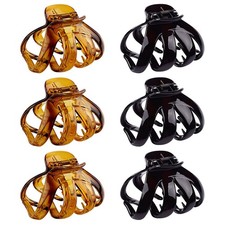 Large Octopus Hair Clips for Thick and All Hair Types, 3.2" Black, Tortoise