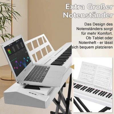 GLARRY Digital Stage Piano 88 Tasten Hammermechanik E-Piano Keyboard Pedal Rec Aufnahme