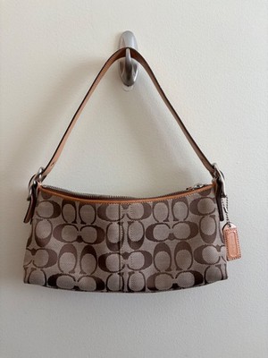 Купить vintage coach east west bag signature leather canvas
