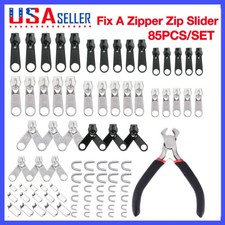 85Pcs Fix A Zipper Removable Zip Slider Rescue Instant Repair Kit Replacement US