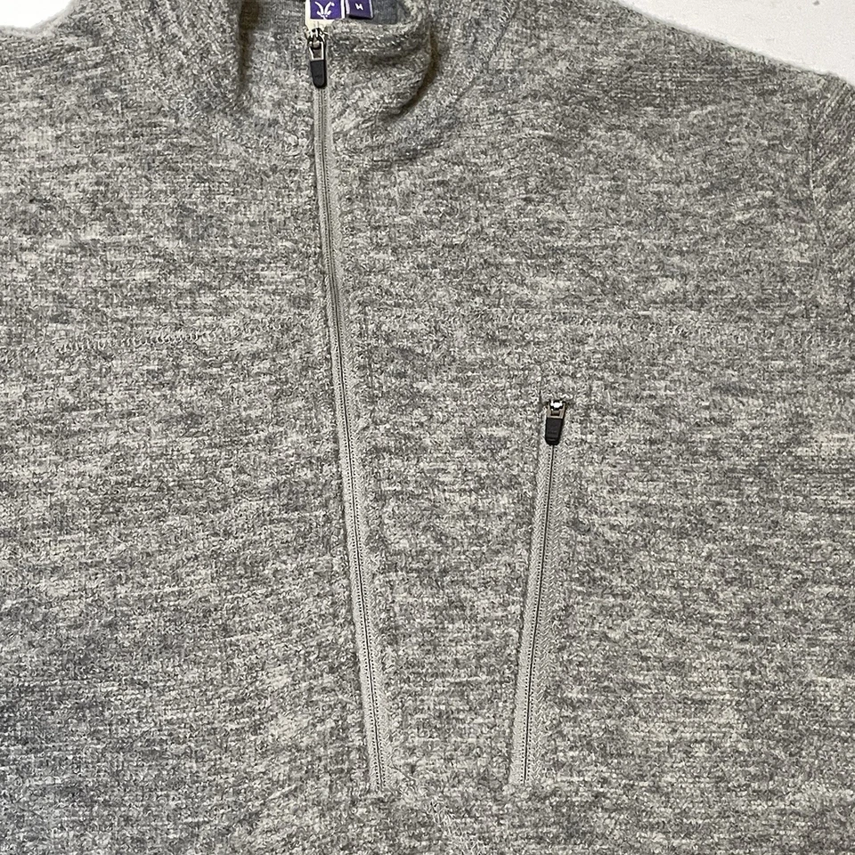 Ibex 1/2 Zip Sweater Men’s Medium New Zealand Merino Wool Blend Gray-Brown USA - Image 3 of 4