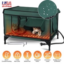 Automatic Insulated Heated Cat House Shelter Weatherproof Outdoor Winter Warm