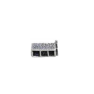 Blockhaus Charm Sterlingsilber | Silber rustikal | Amerikanische Symbole