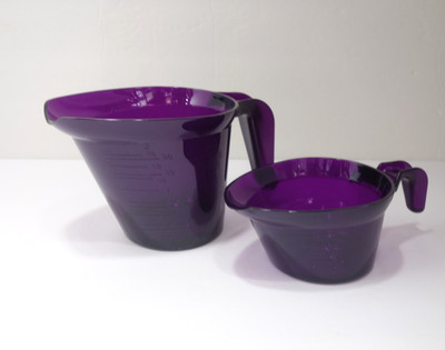 Tupperware Pitcher Measuring Cups Set of 2 Purple 5100 5101 Microwave Acrylic