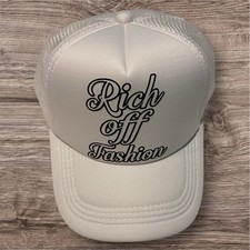 White Trucker Hat Mesh Back Adjustable Snapba...