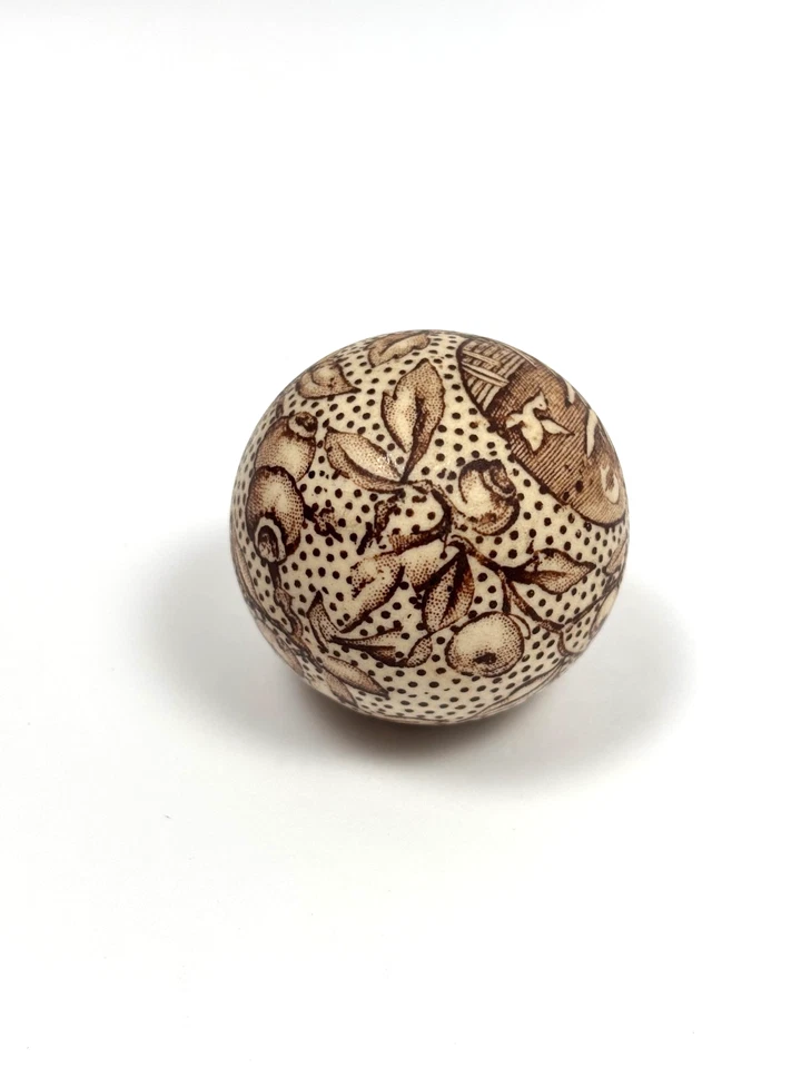 Ancien Manche / Poignée d'Ombrelle en Céramique 1900 décor églantier japonisant - Photo 4/4