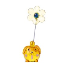 Crystal Dog With Flower Figurine Collectible Glass Animal Ornament Wedding Gift