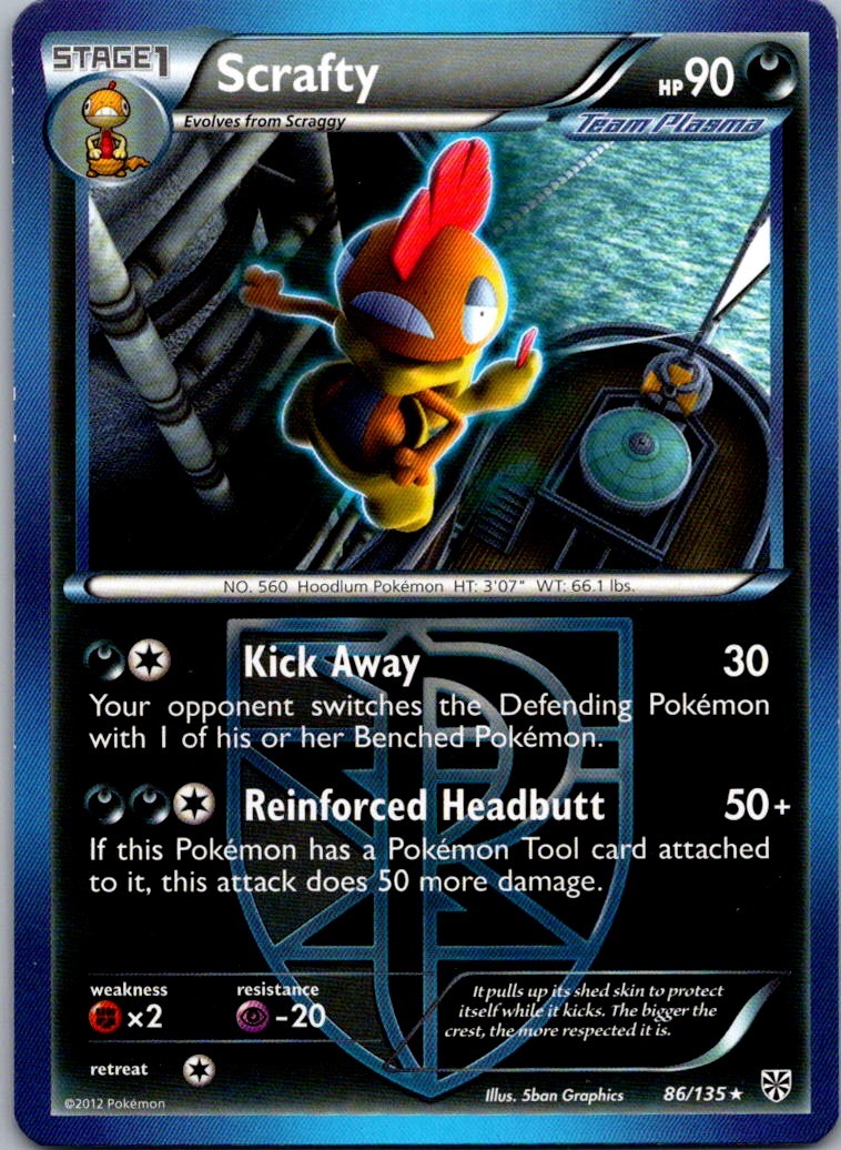Scrafty (Team Plasma) Rare Plasma Storm 86/135 NM