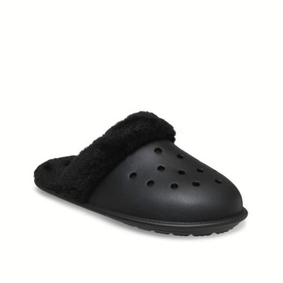 NEW Crocs Sizes 7-10 Women's Classic Fuzz Scuff Slippers - Black