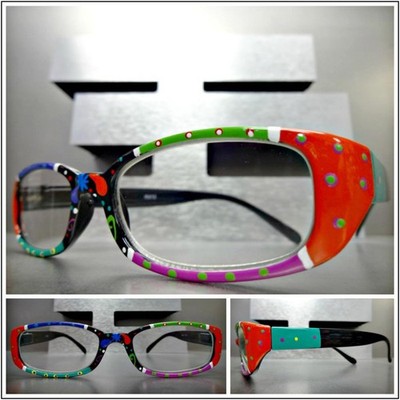 Women's VINTAGE RETRO Style READING EYE GLASSES READERS Hand Painted Oval Frame