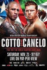 Canelo Alvarez vs Miguel Cotto Fight Poster Boxing Wall Art 11x17 13x19 NEW
