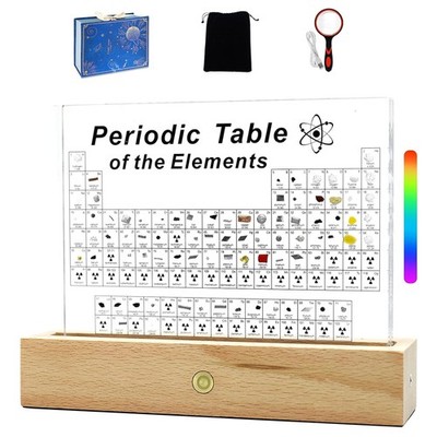 BEWITU Periodic Table with Real Elements Inside, Acrylic 3D Periodic Table of...