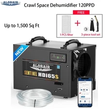 ALORAIR 120PPD WiFi Crawlspace Dehumidifier for Basement Warehouse 1500sq w/Pump