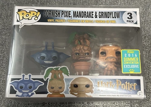 Funko POP Harry Potter 3 Pack Cornish Pixie Mandrake Grindylow SDCC 2016