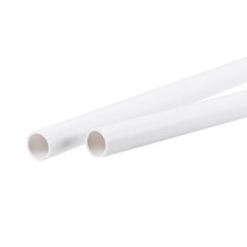 PVC Pipe Round Rigid Plastic Tube 10mm ID 12mm OD 500mm White 2 Pack